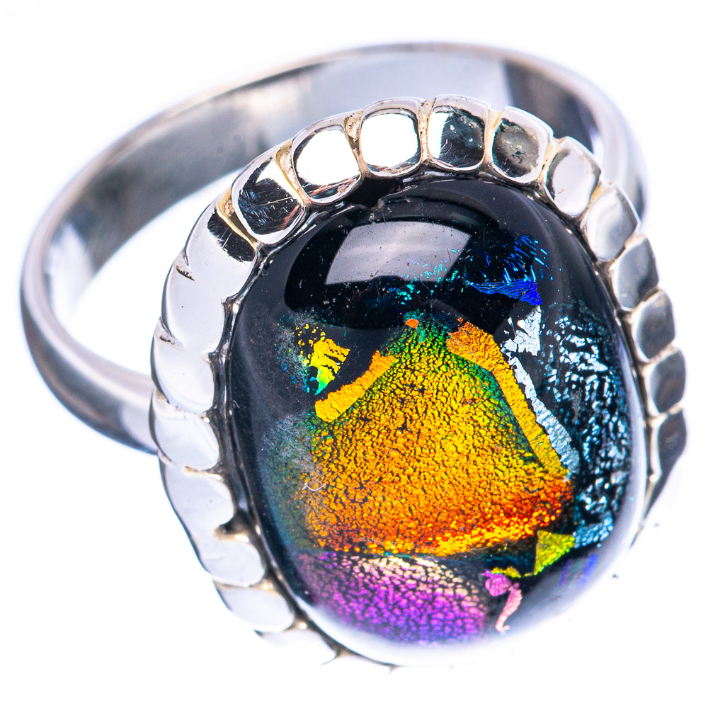 Dichroic Glass Ring Size 6.75 (925 Sterling Silver) R1965