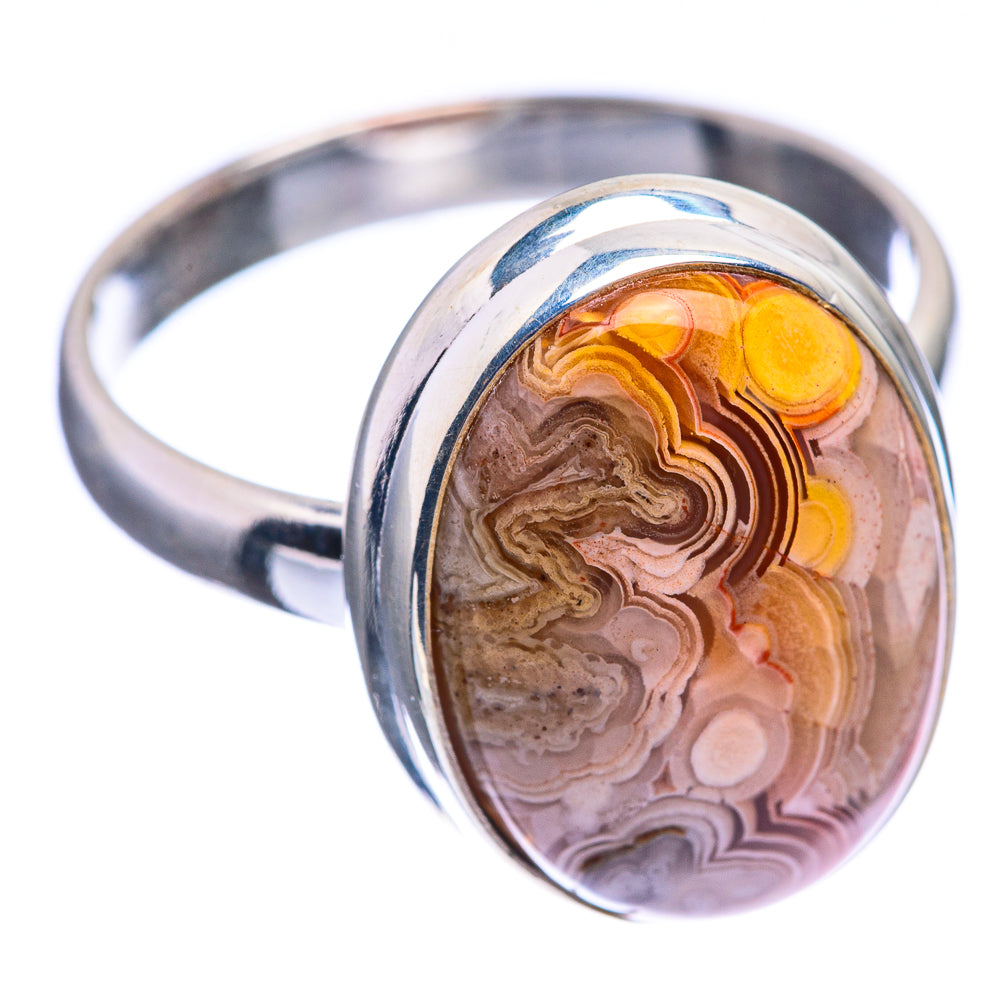 Crazy Lace Agate Ring Size 10.5 (925 Sterling Silver) R141927