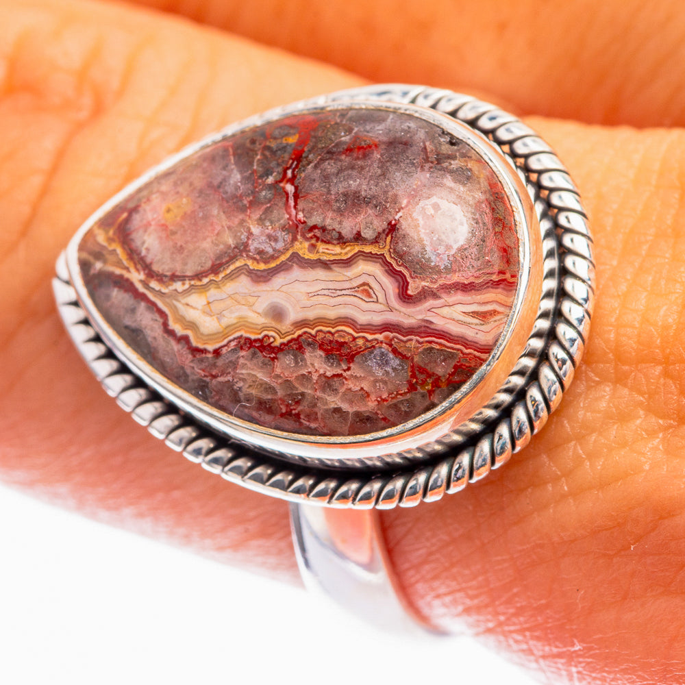 Crazy Lace Agate Ring Size 9 (925 Sterling Silver) R142102