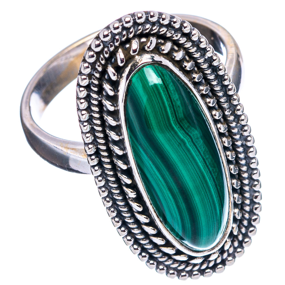 Malachite Ring Size 7.5 (.925 Sterling Silver)