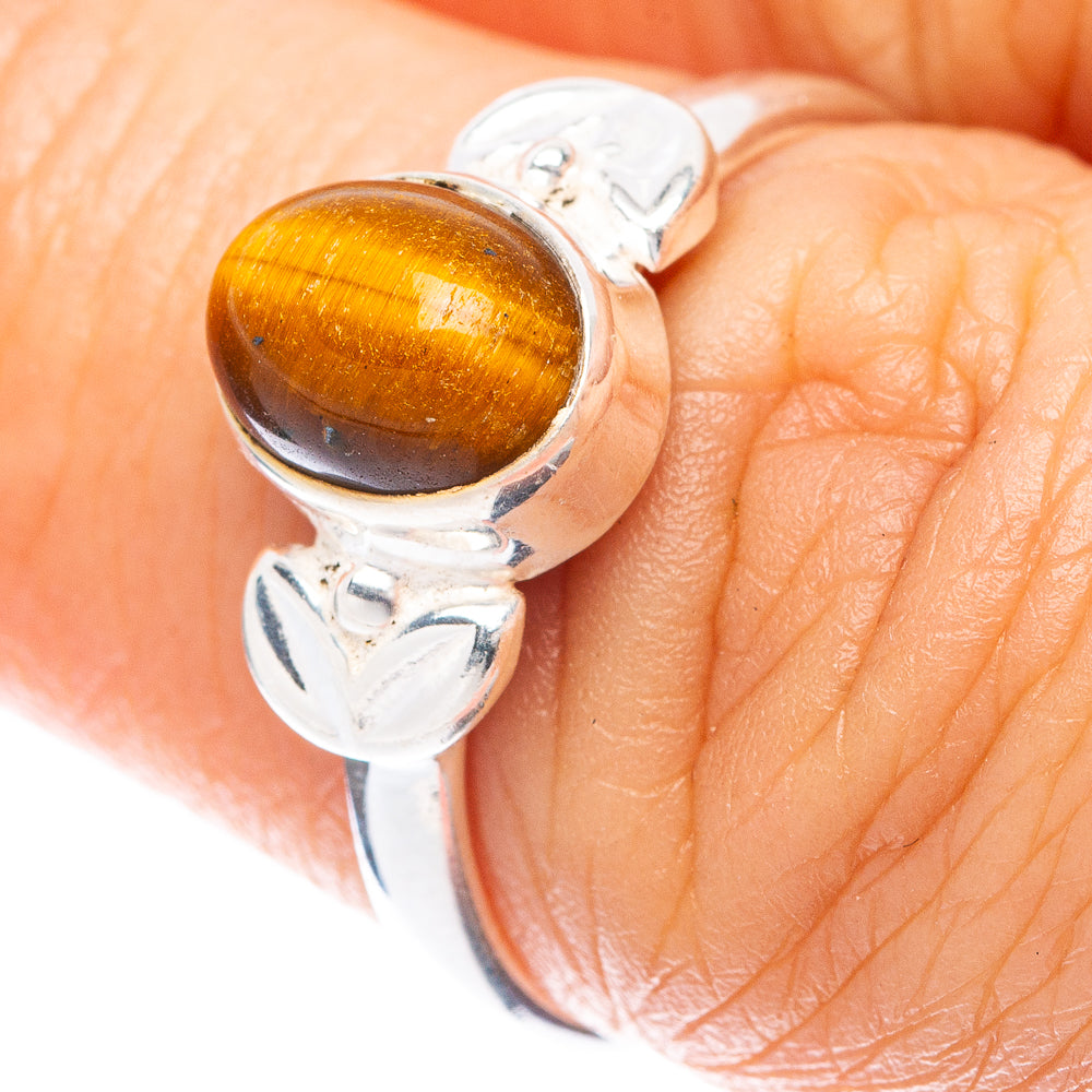 Tiger Eye Ring Size 6.5 (925 Sterling Silver) R5591