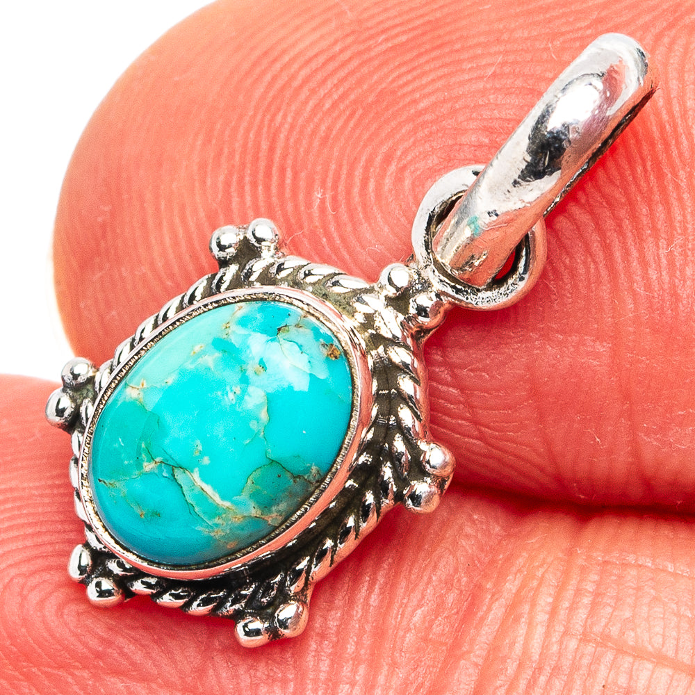 Mohave Turquoise Dainty Pendant 7/8" (.925 Sterling Silver)