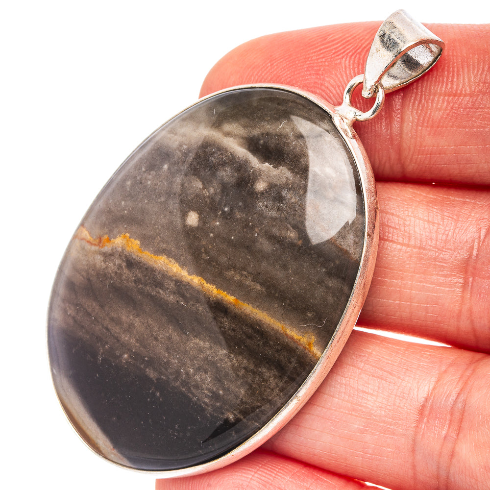 Galaxy Jasper Pendant 2 1/8" (Silver Plated)