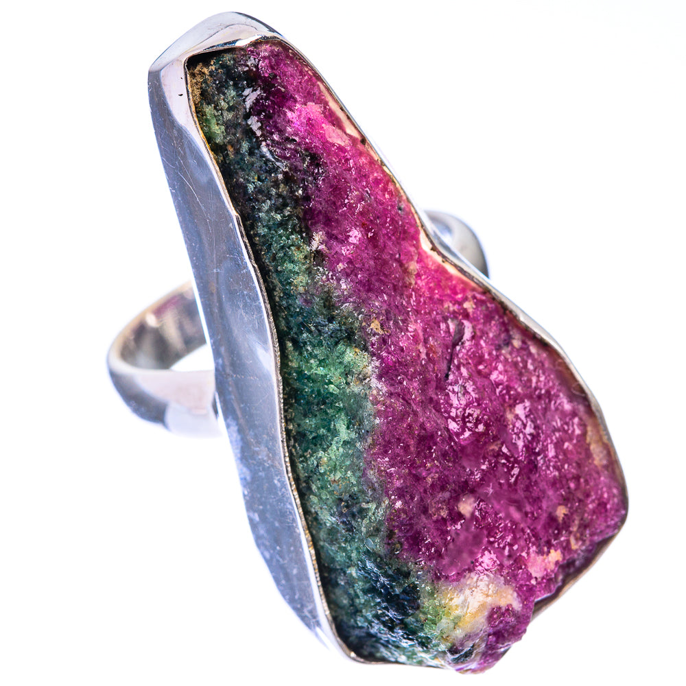 Large Raw Ruby Zoisite Ring Size 8 (925 Sterling Silver) R141449