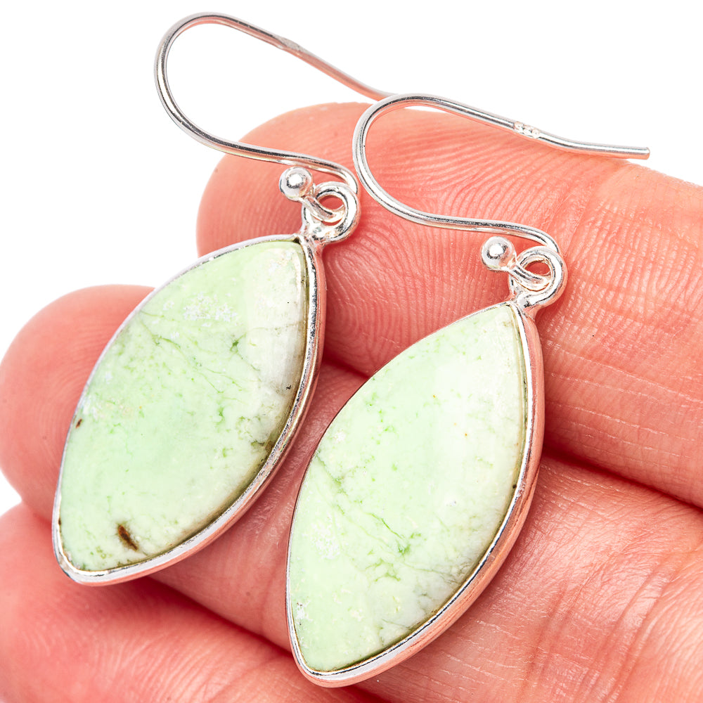 Lemon Chrysoprase 925 Sterling Silver Earrings 1 1/2" (925 Sterling Silver) E1438