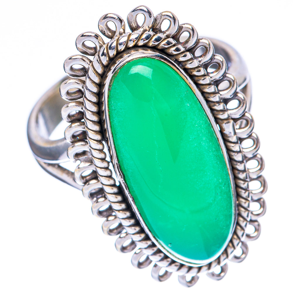 Chrysoprase Ring Size 7.25 (925 Sterling Silver) R2008