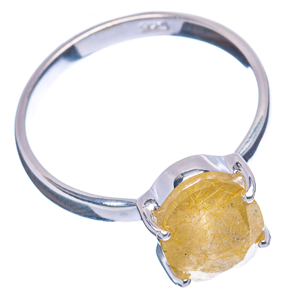 Rutilated Quartz Ring Size 9 (.925 Sterling Silver)