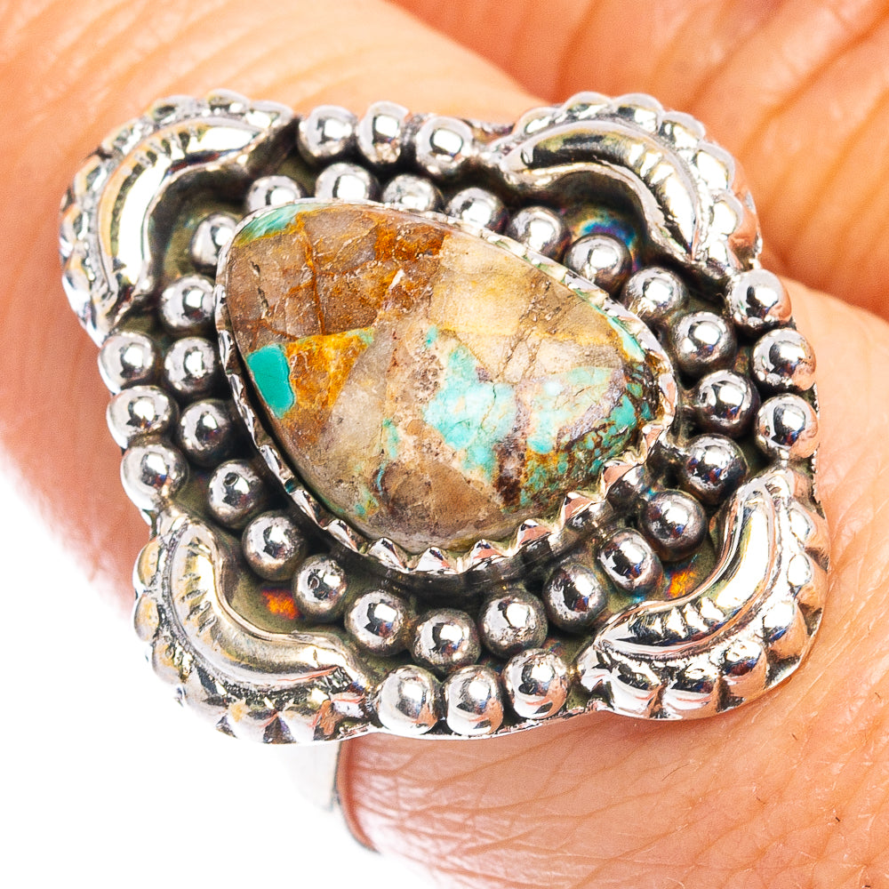 Rare Sonora Mountain Turquoise Ring Size 8 (.925 Sterling Silver)