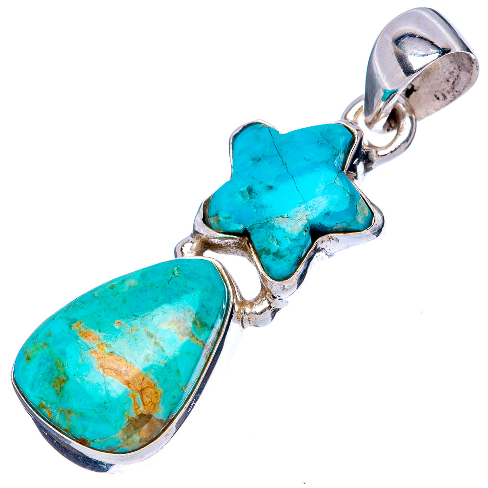 Kingman Turquoise Star Pendant 1 3/8" (925 Sterling Silver) P42779