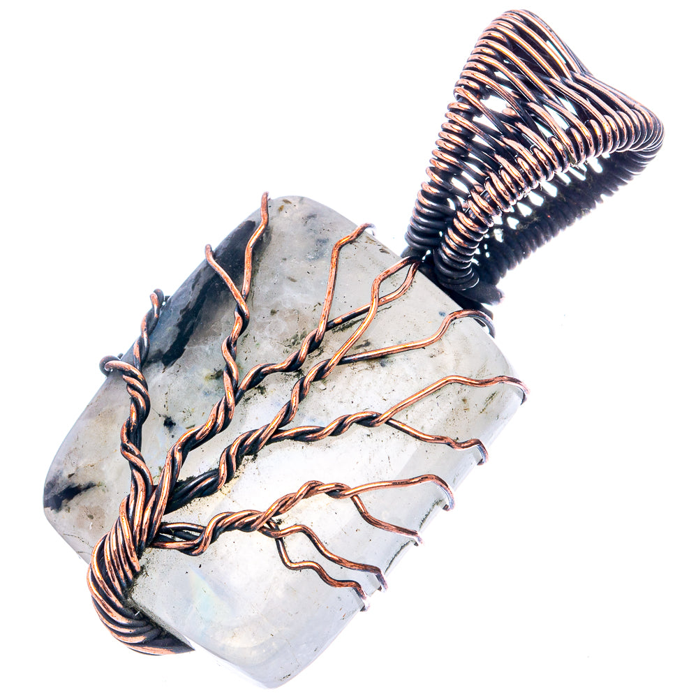 Rainbow Moonstone Tree of Life 1 5/8" (Oxidized Copper)
