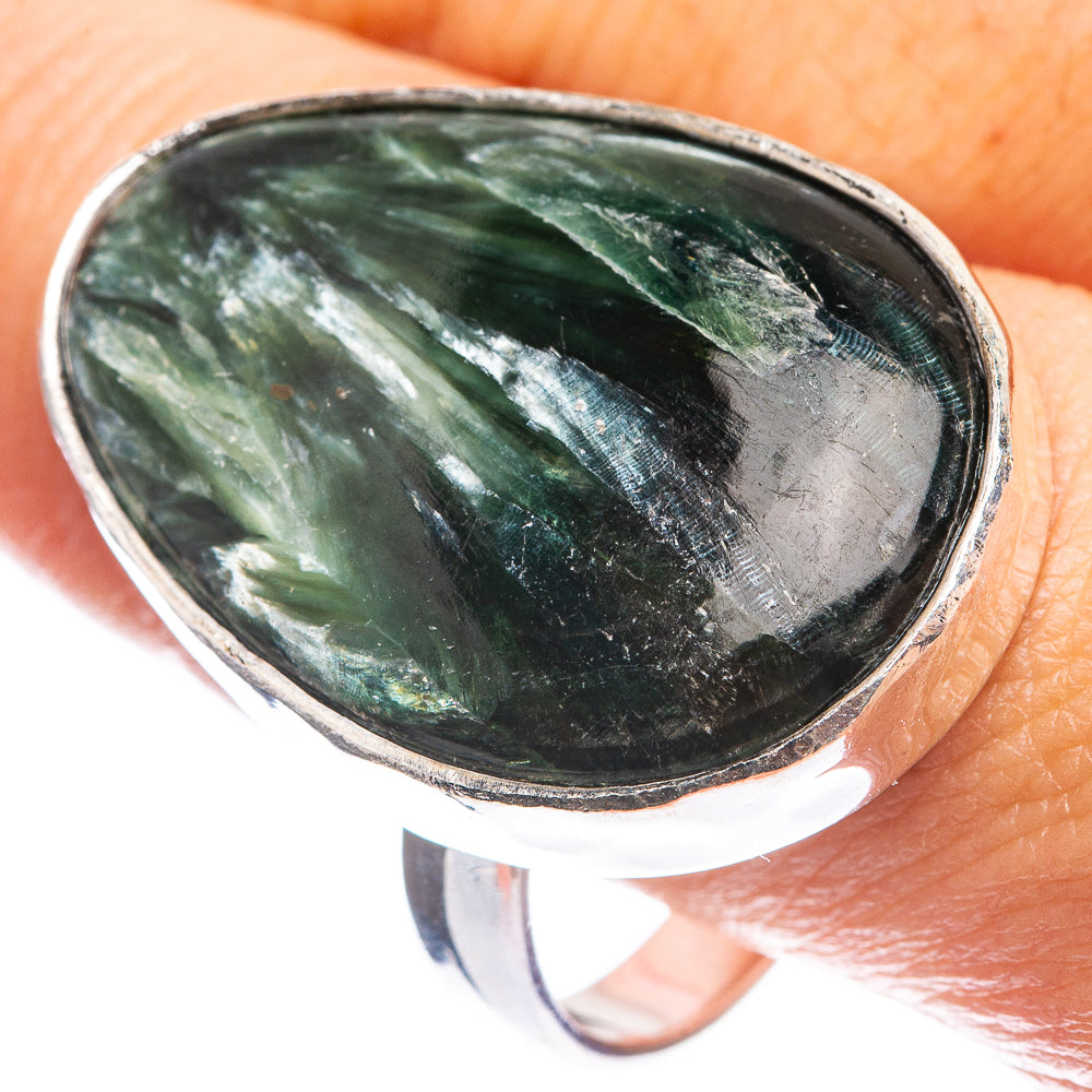 Large Seraphinite Ring Size 11.75 (925 Sterling Silver) R143175