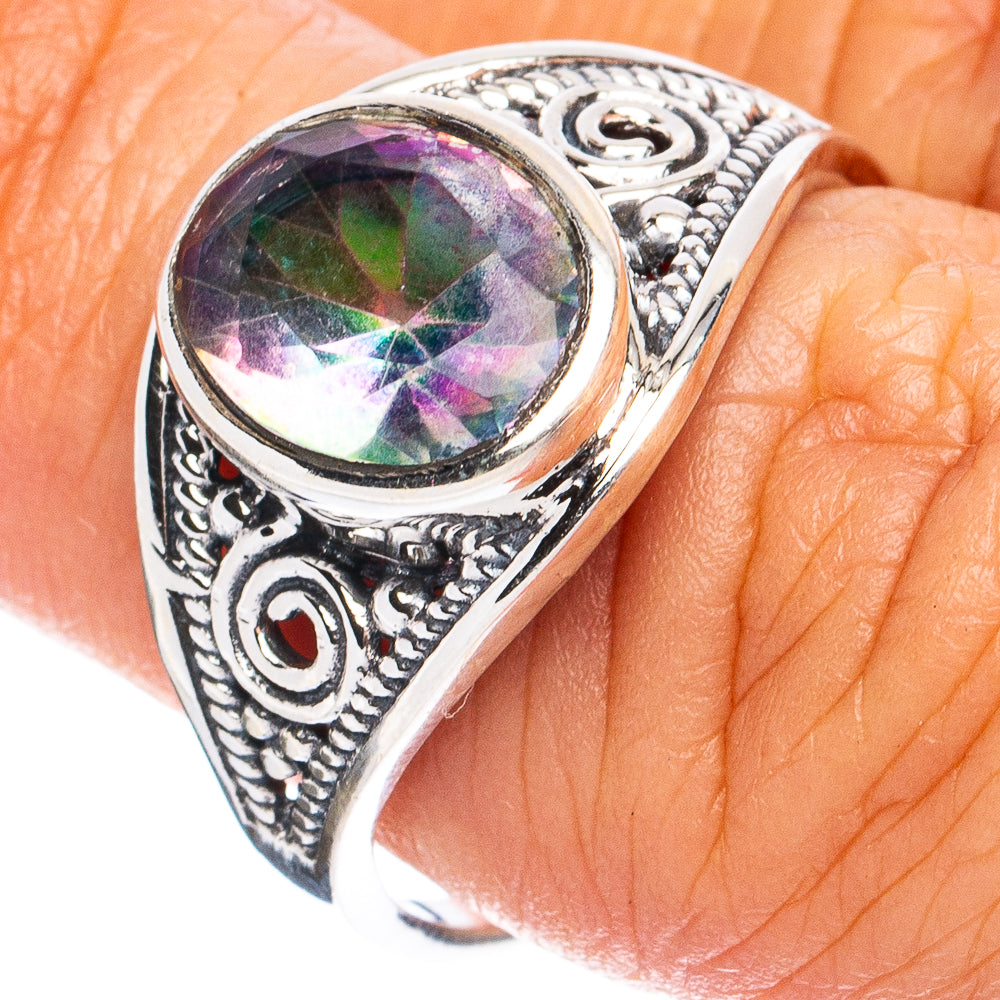 Dainty Mystic Topaz Ring Size 8 (925 Sterling Silver) R8568