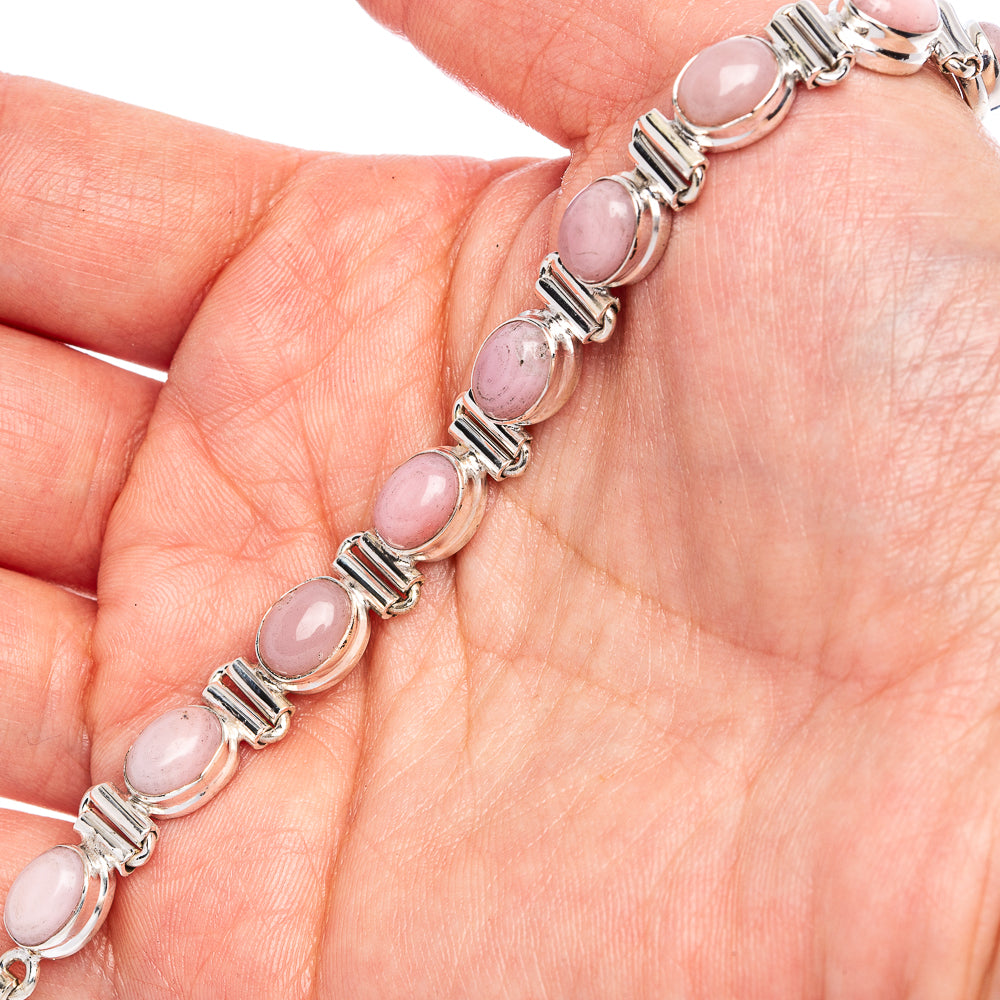 Pink Opal Bracelets 6 1/2 To 8 1/8" (925 Sterling Silver) B90370