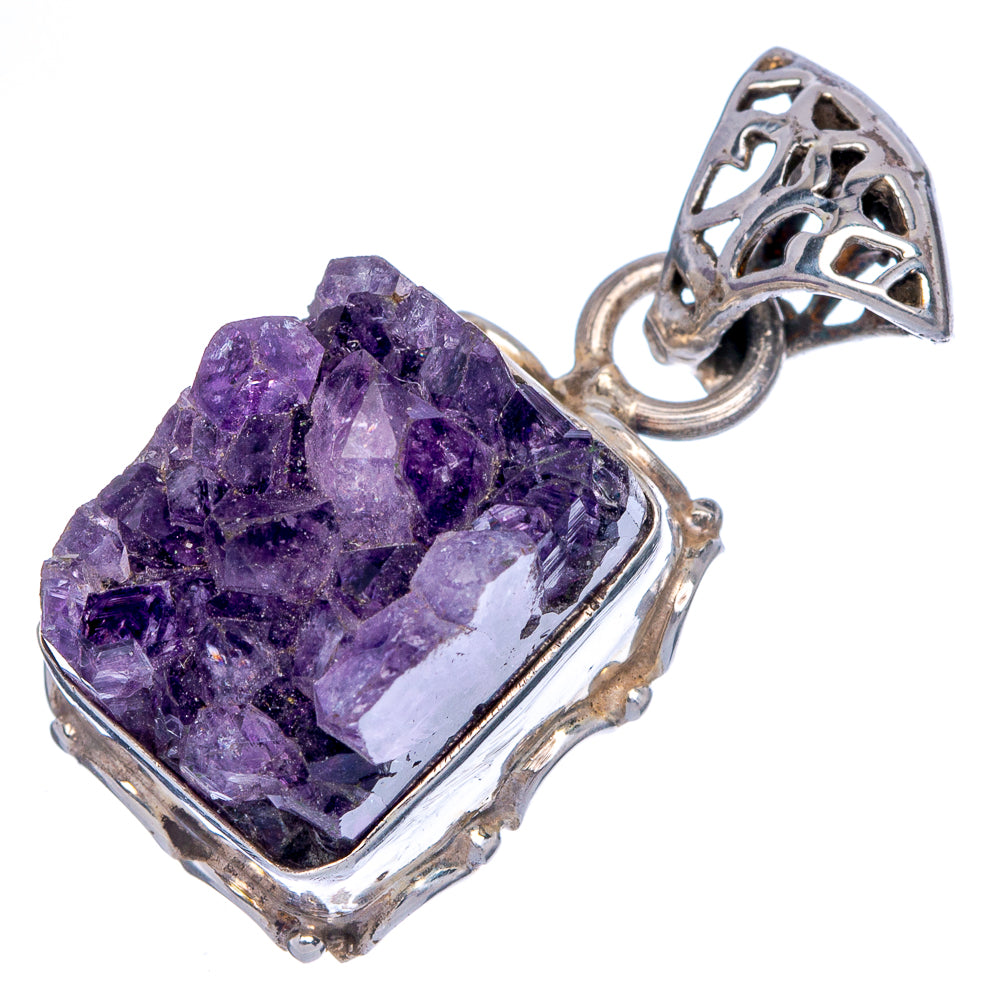 Amethyst Crystal Pendant 1 1/4" (925 Sterling Silver) P40097