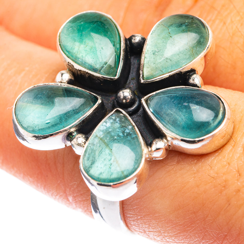 Blue Fluorite Ring Size 7.75 (925 Sterling Silver) R142765