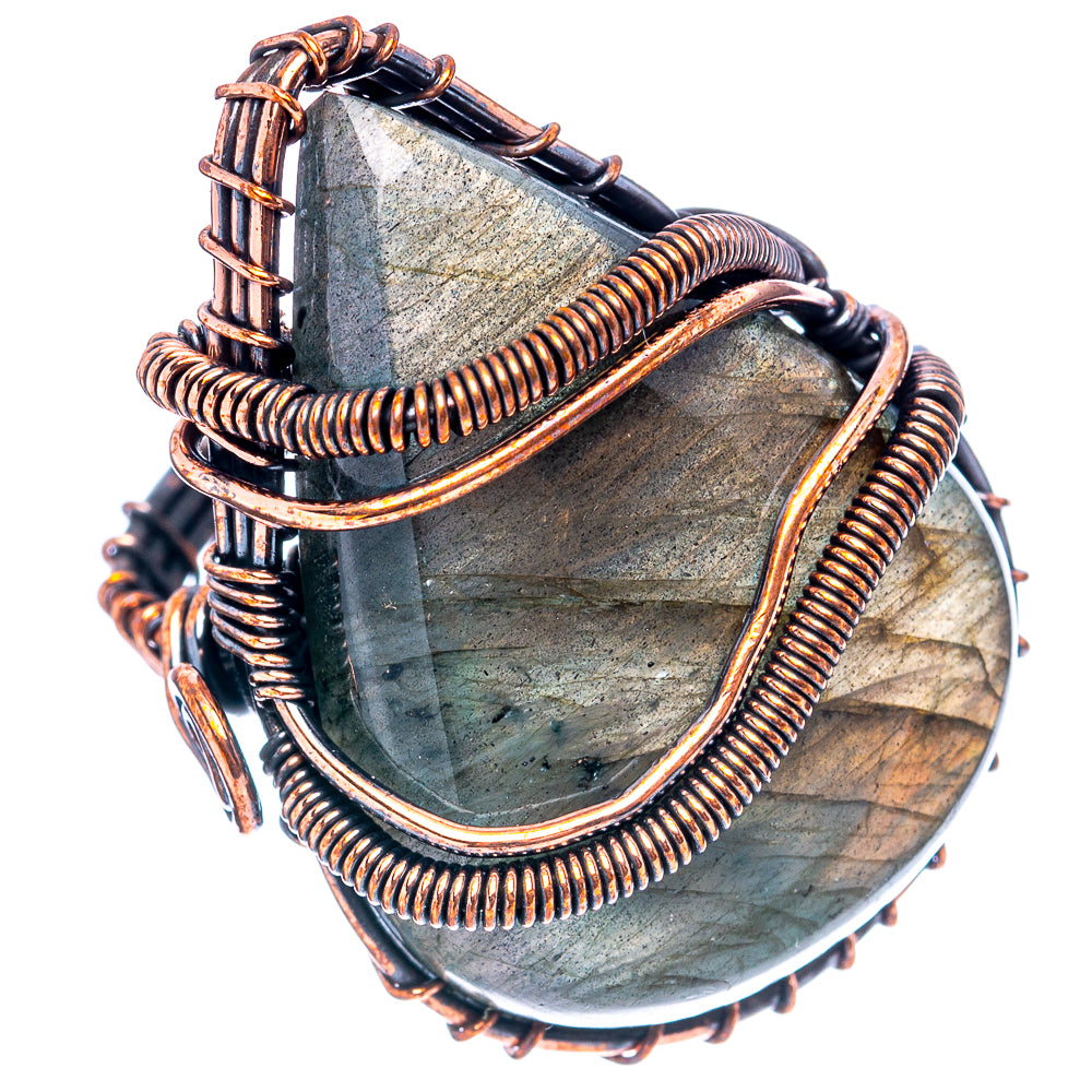 Labradorite Wire Wrap Ring Size 6 (Oxidized Copper)