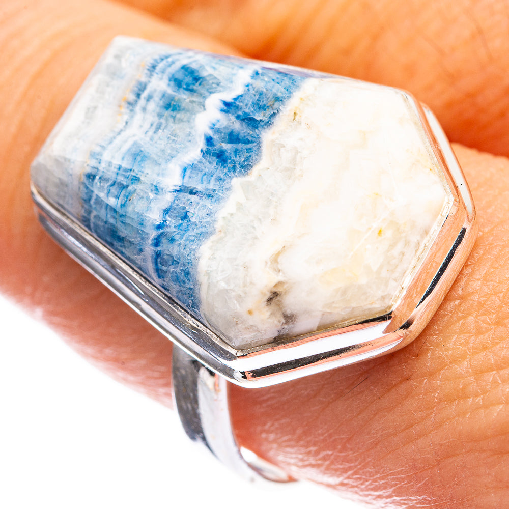 Blue Scheelite Ring Size 9.5 (925 Sterling Silver) R142989