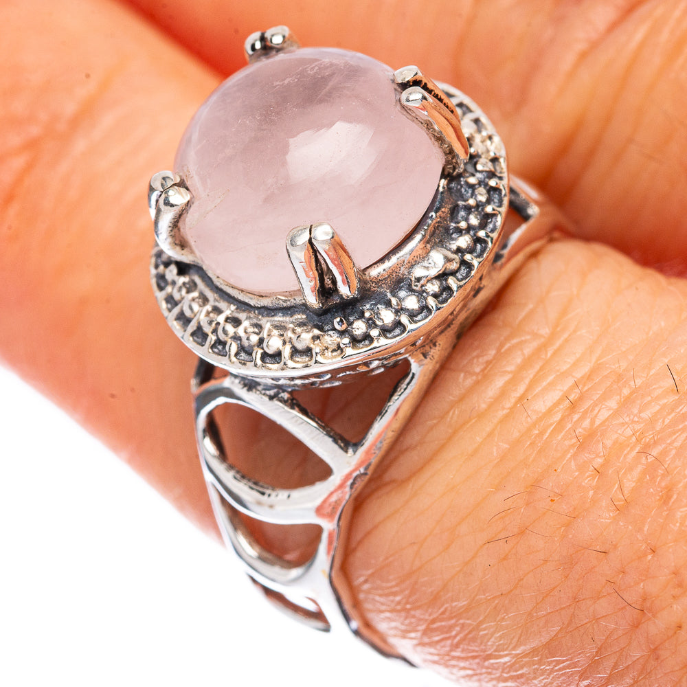 Rose Quartz Ring Size 7.5 (925 Sterling Silver) R3020