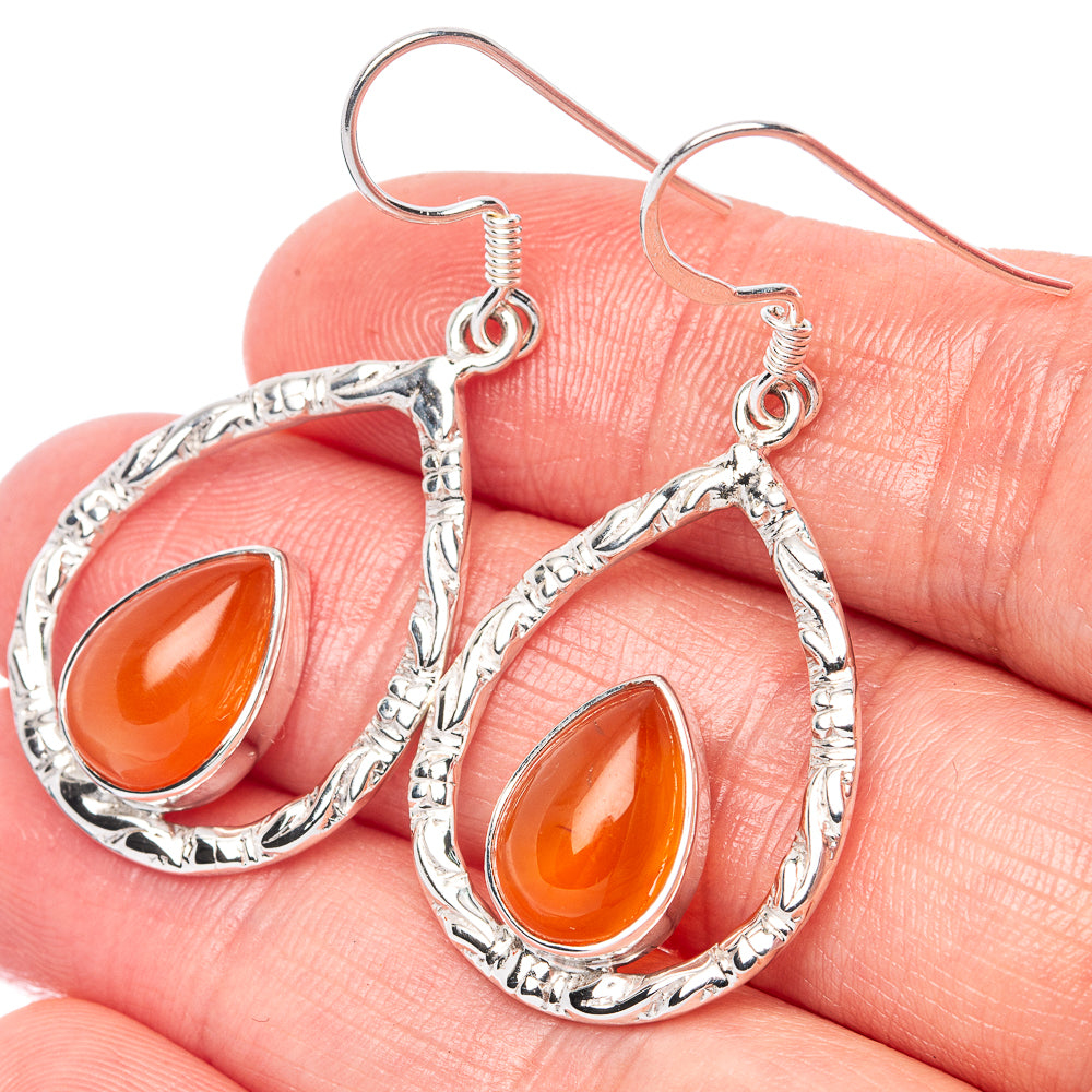 Asc Premium Carnelian Earrings 1 3/4" (925 Sterling Silver) E1335