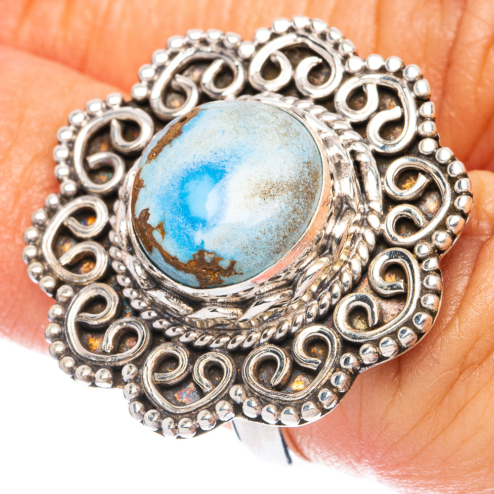 Rare Golden Hills Turquoise Ring Size 5.75 (925 Sterling Silver) R4909