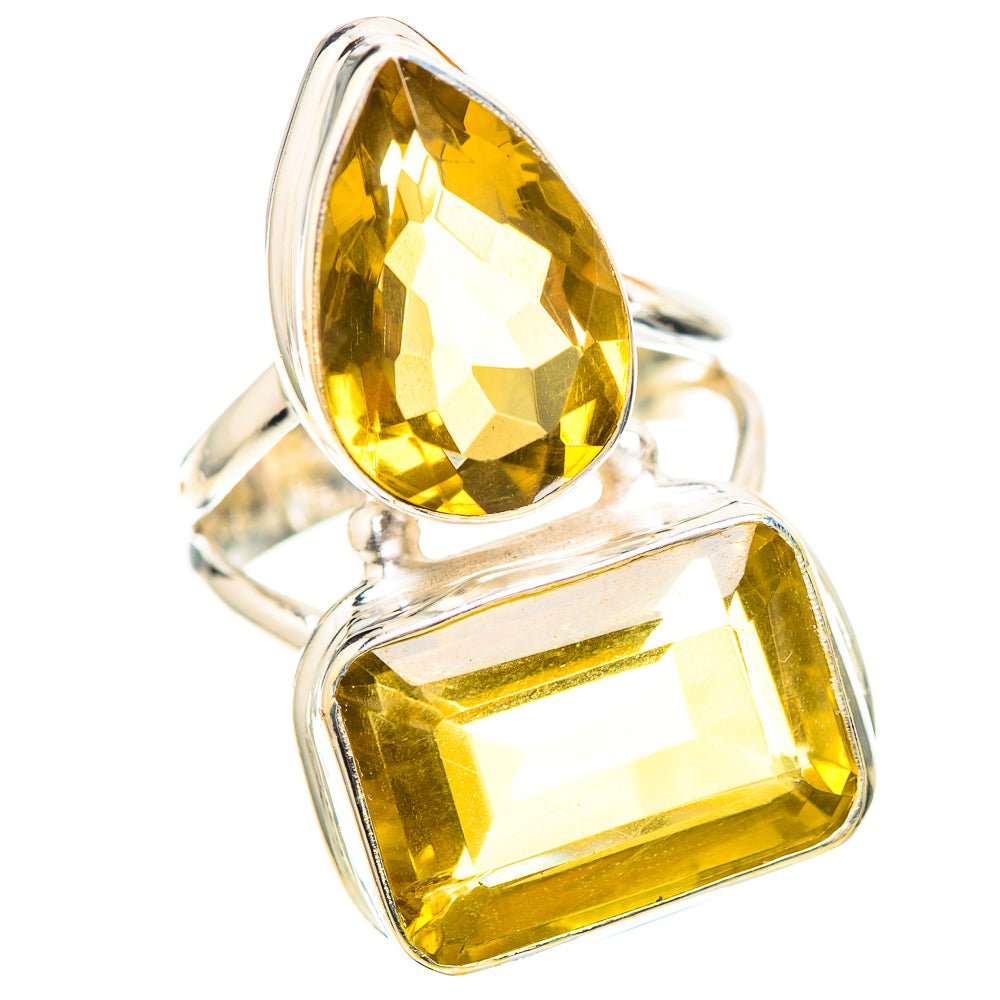 Large Faceted Citrine 925 Sterling Silver Ring Size 6.5 (925 Sterling Silver) RING139635