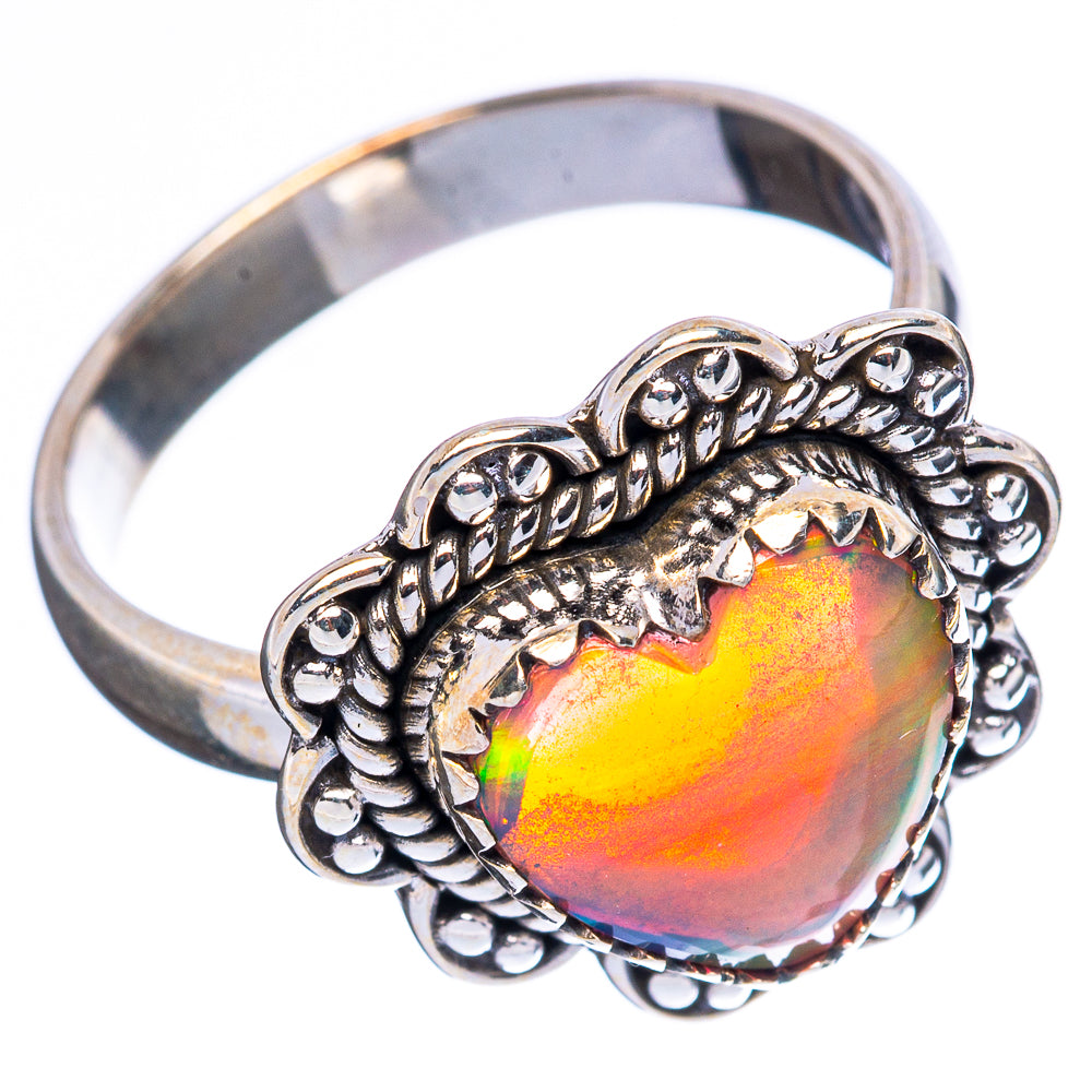 Aura Opal Heart Ring Size 7 (925 Sterling Silver) R4487