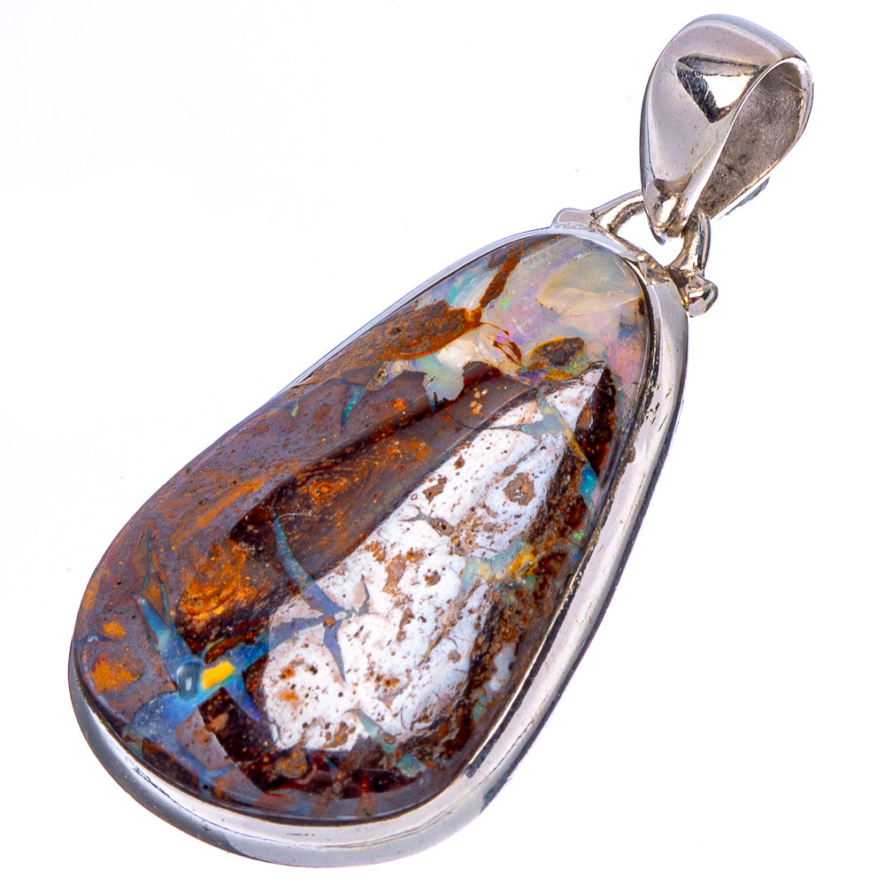 Rare Boulder Opal Pendant 1 3/8" (.925 Sterling Silver)