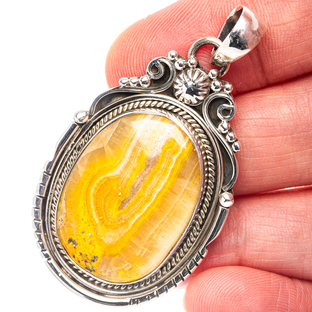 Premium Bumblebee Jasper Pendant 1 7/8" (.925 Sterling Silver)