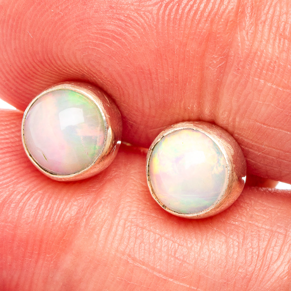 Ethiopian Opal Earrings 1/4" (.925 Sterling Silver)