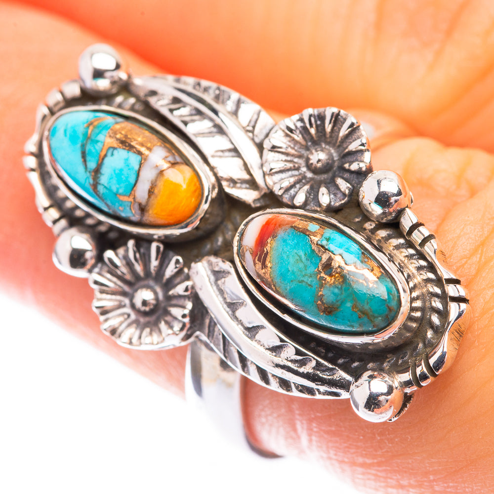 Blue Copper Composite Turquoise Ring Size 7 (925 Sterling Silver) R141294