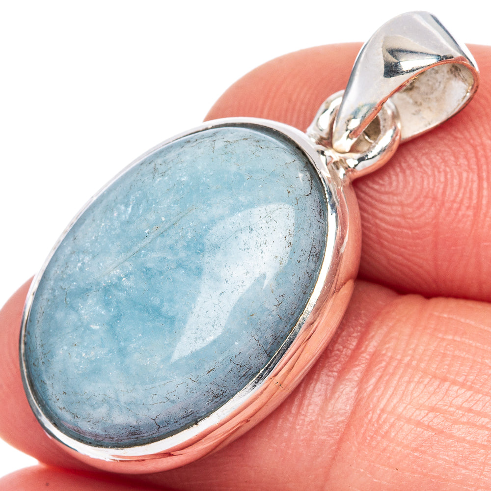 Aquamarine Pendant 1 1/4" (925 Sterling Silver) P41701