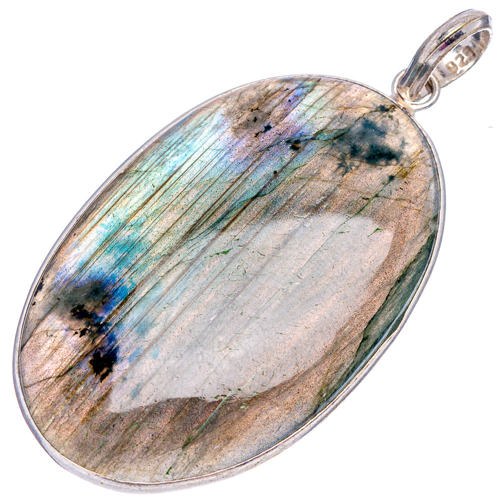Labradorite Pendant 2 3/8" (Silver Plated)