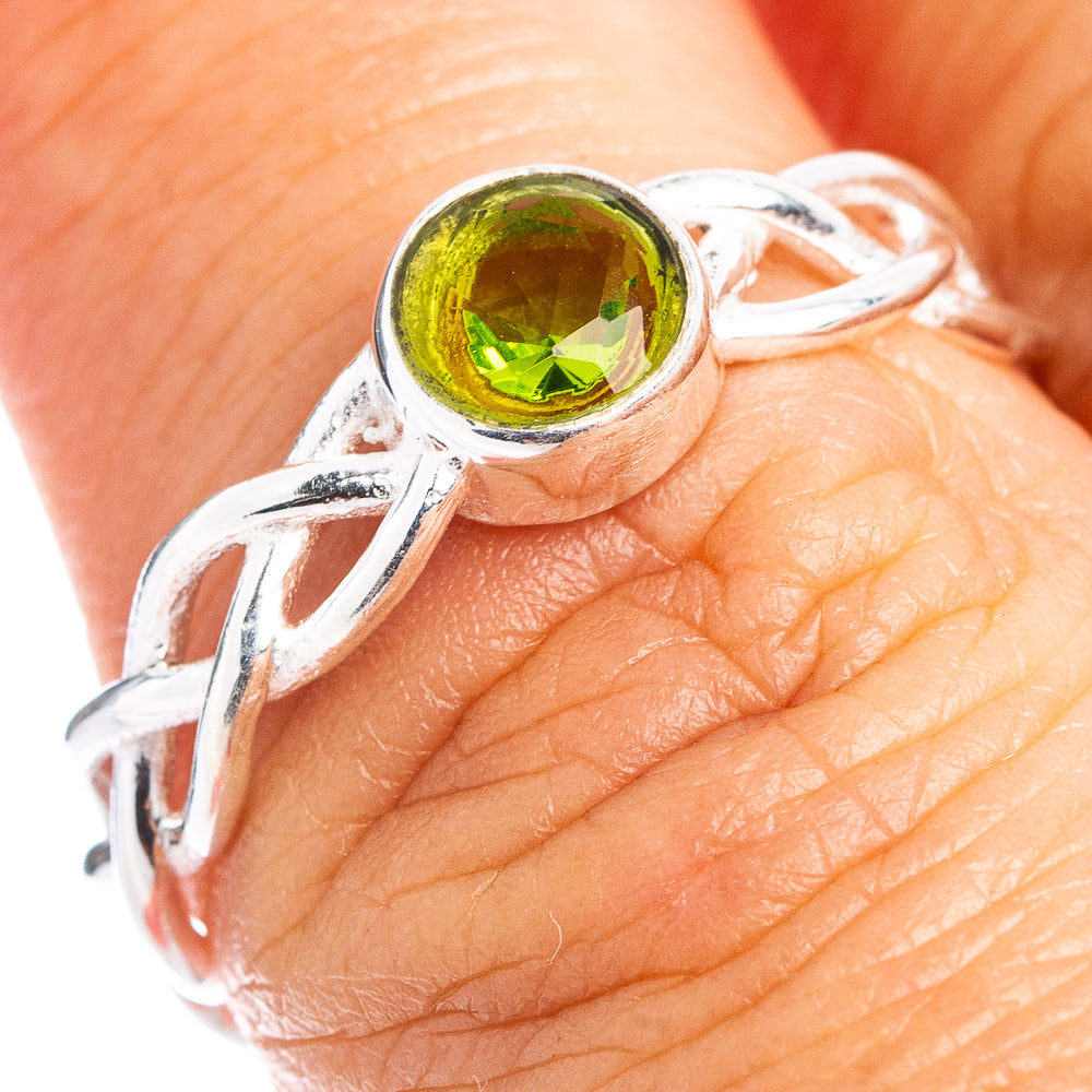 Peridot Dainty Ring Size 6.5 (.925 Sterling Silver)
