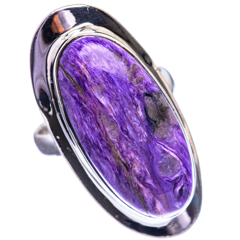 Large Charoite Ring Size 8 (925 Sterling Silver) R143183