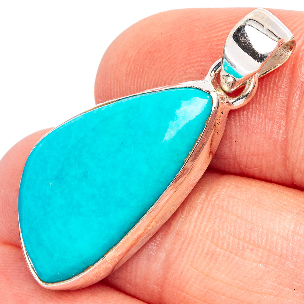 Rare Kingman Turquoise Pendant 1 3/8" (925 Sterling Silver) P44982