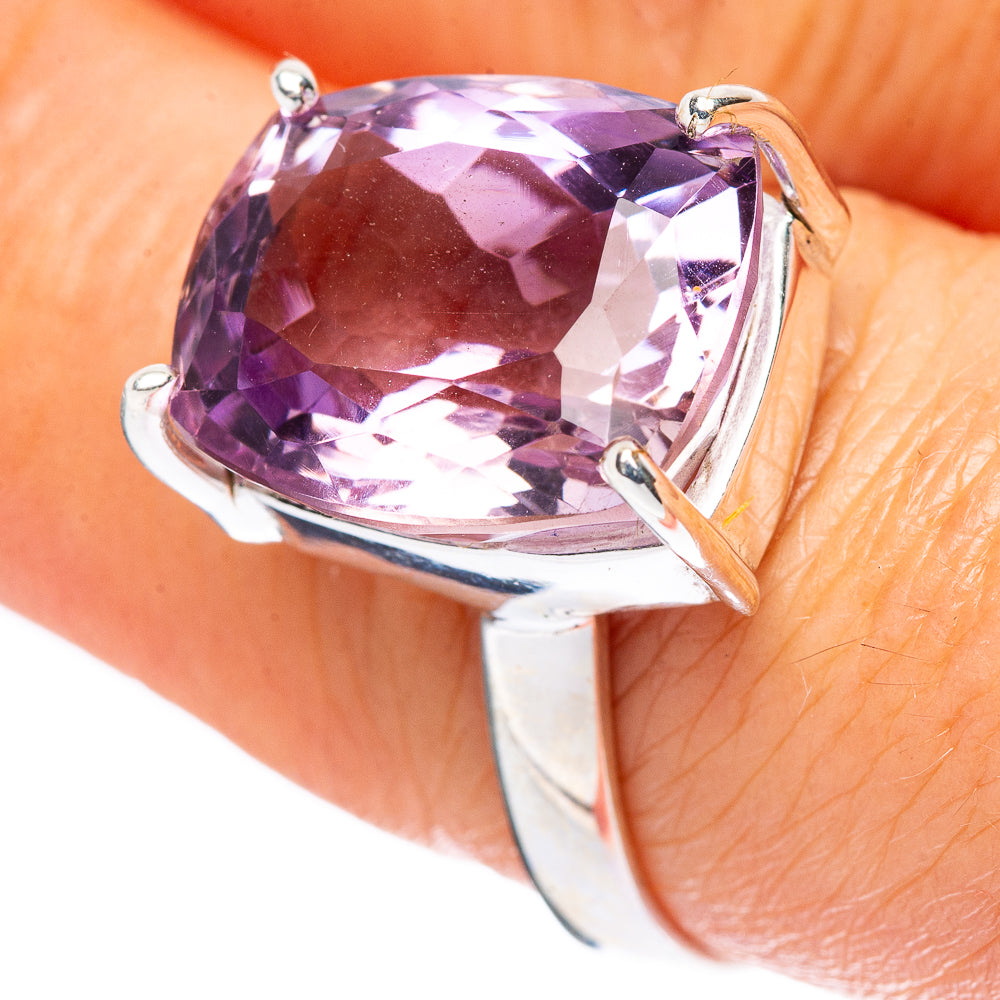 Faceted Amethyst Ring Size 8 (925 Sterling Silver) R4485