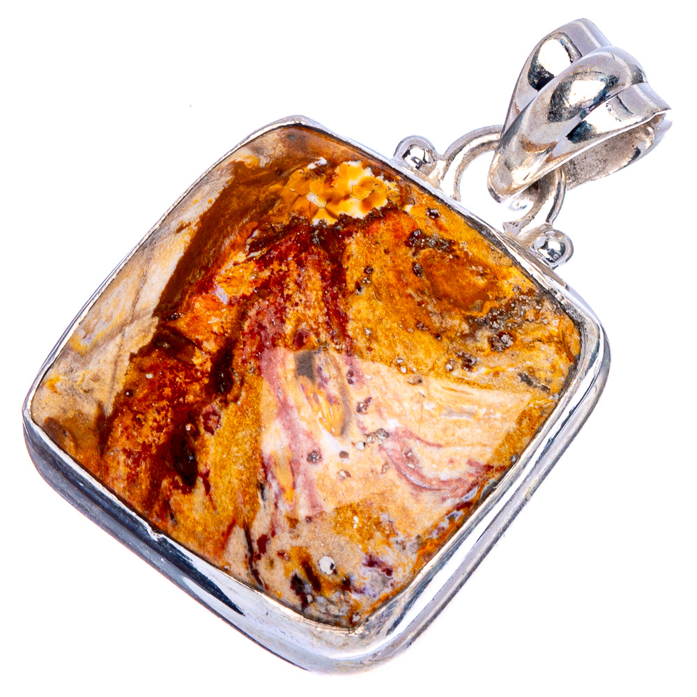 Picture Jasper Pendant 1 1/4" (925 Sterling Silver) P40525