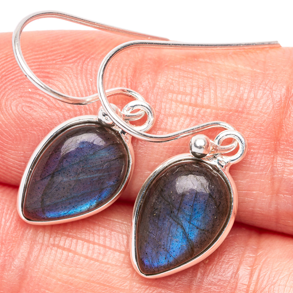 Labradorite Dainty Earrings 1 1/8" (925 Sterling Silver) E2034