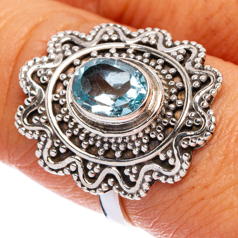 Blue Topaz Ring Size 7.75 (925 Sterling Silver) R146217