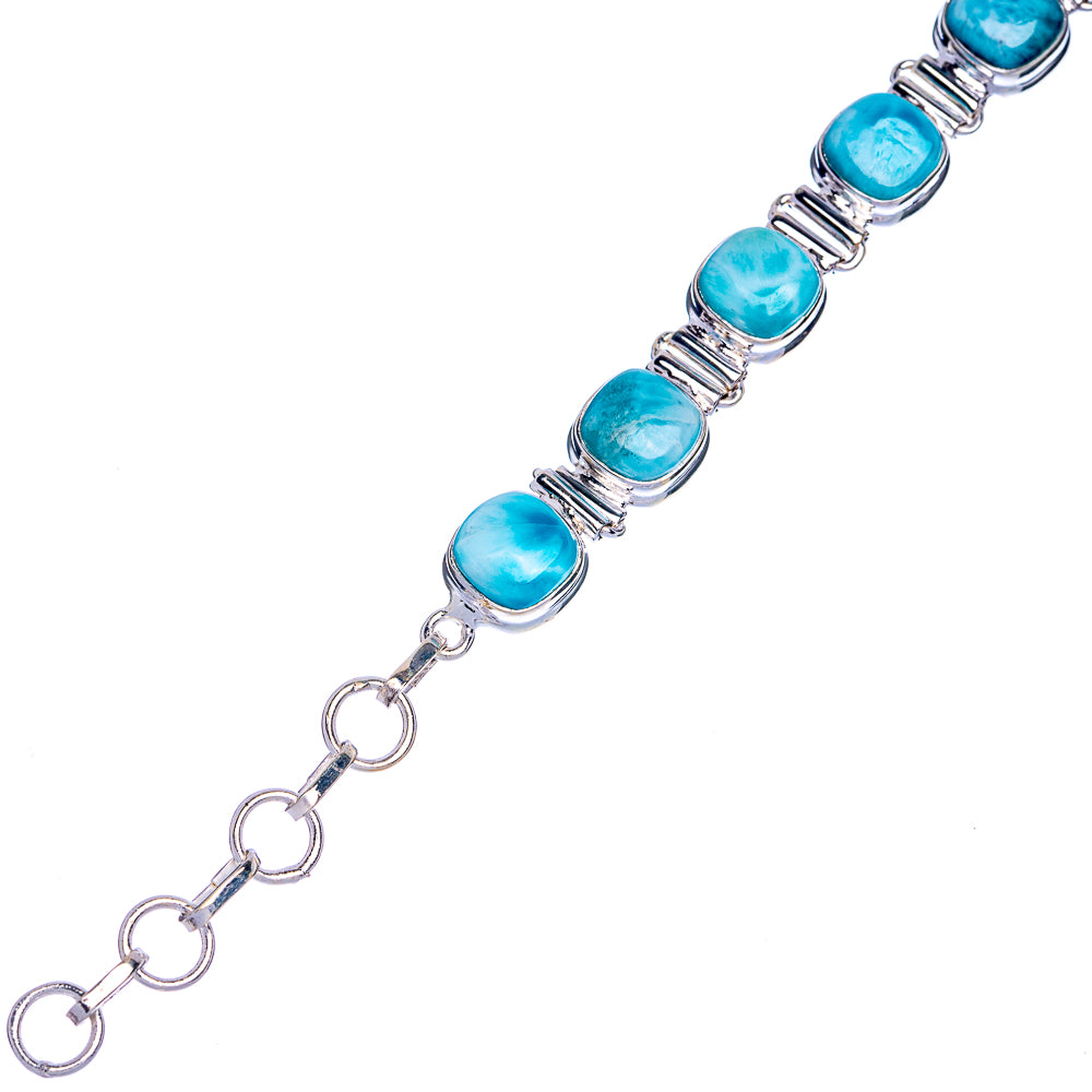 Larimar Bracelets 6 1/2 To 8 1/8" (925 Sterling Silver) B90323