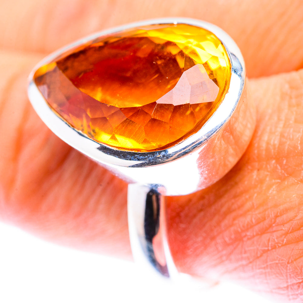 Large Faceted Citrine Ring Size 10 (925 Sterling Silver) RING140229