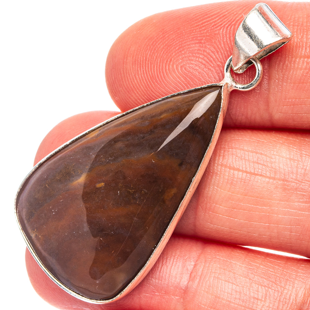 Red Jasper Pendant 1 3/4" (Silver Plated)