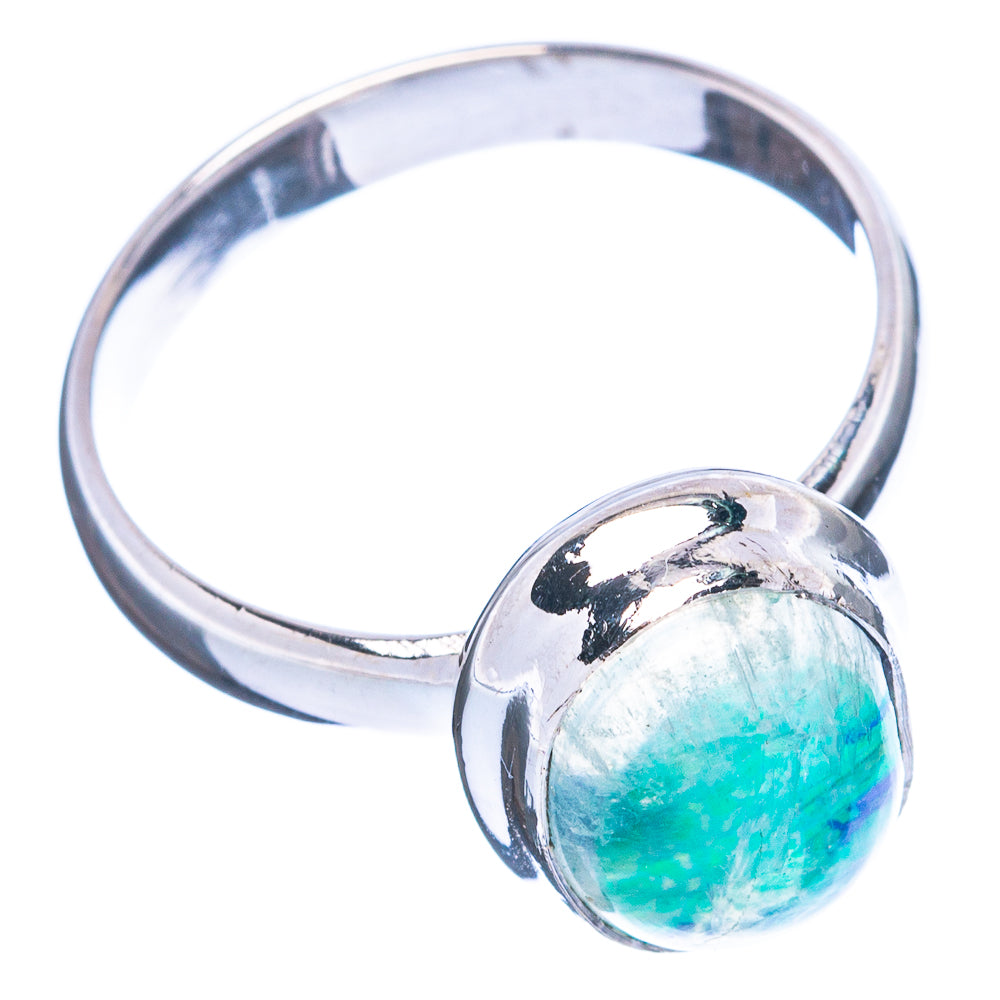 Green Moonstone Ring Size 7.75 (925 Sterling Silver) R3713