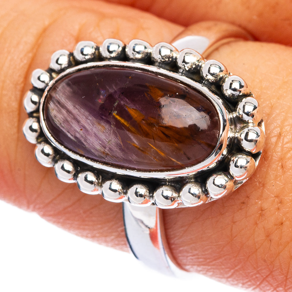 Rare Cacoxenite Amethyst Ring Size 8.75 (925 Sterling Silver) R145541