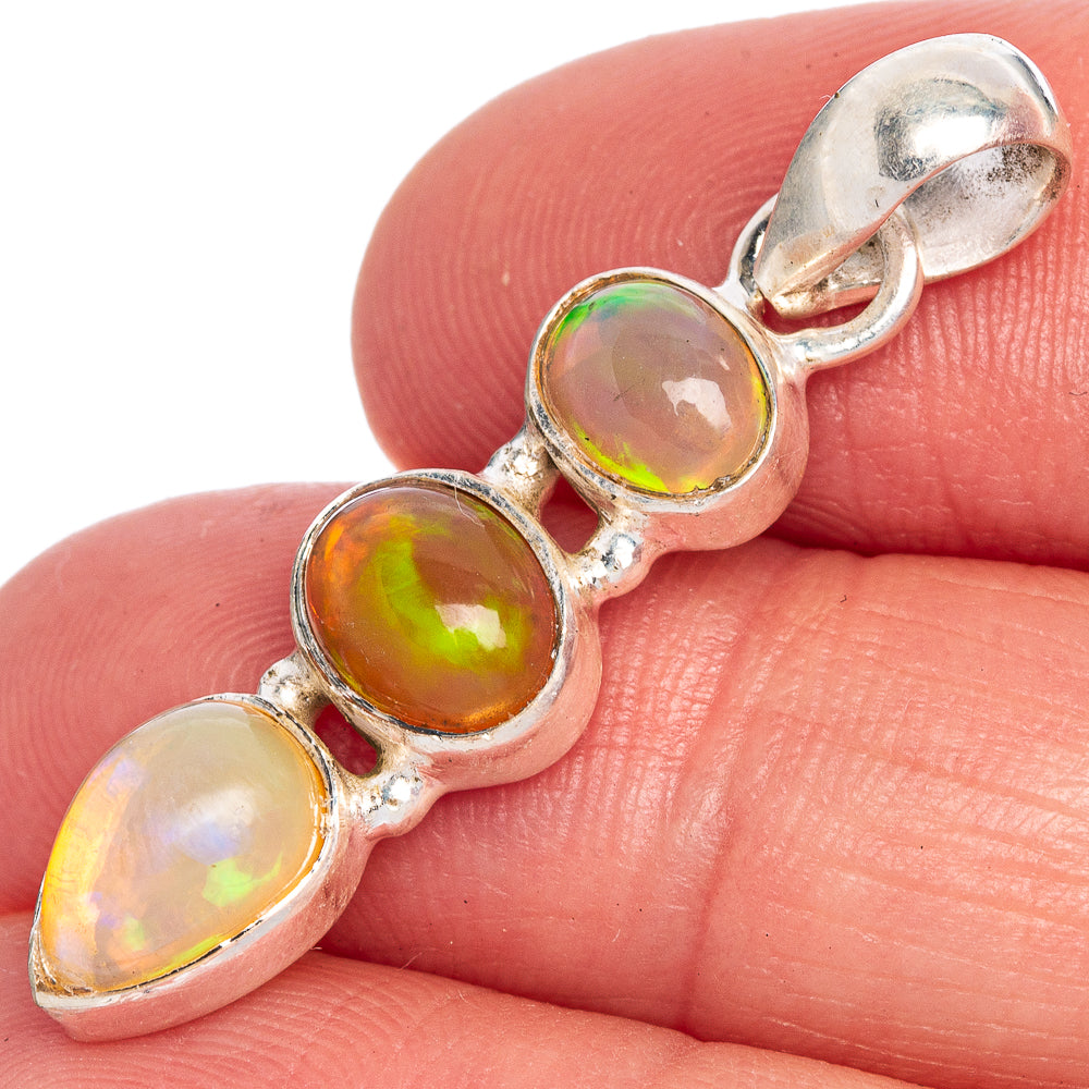 Rare Ethiopian Opal Pendant 1 3/8" (925 Sterling Silver) P40676