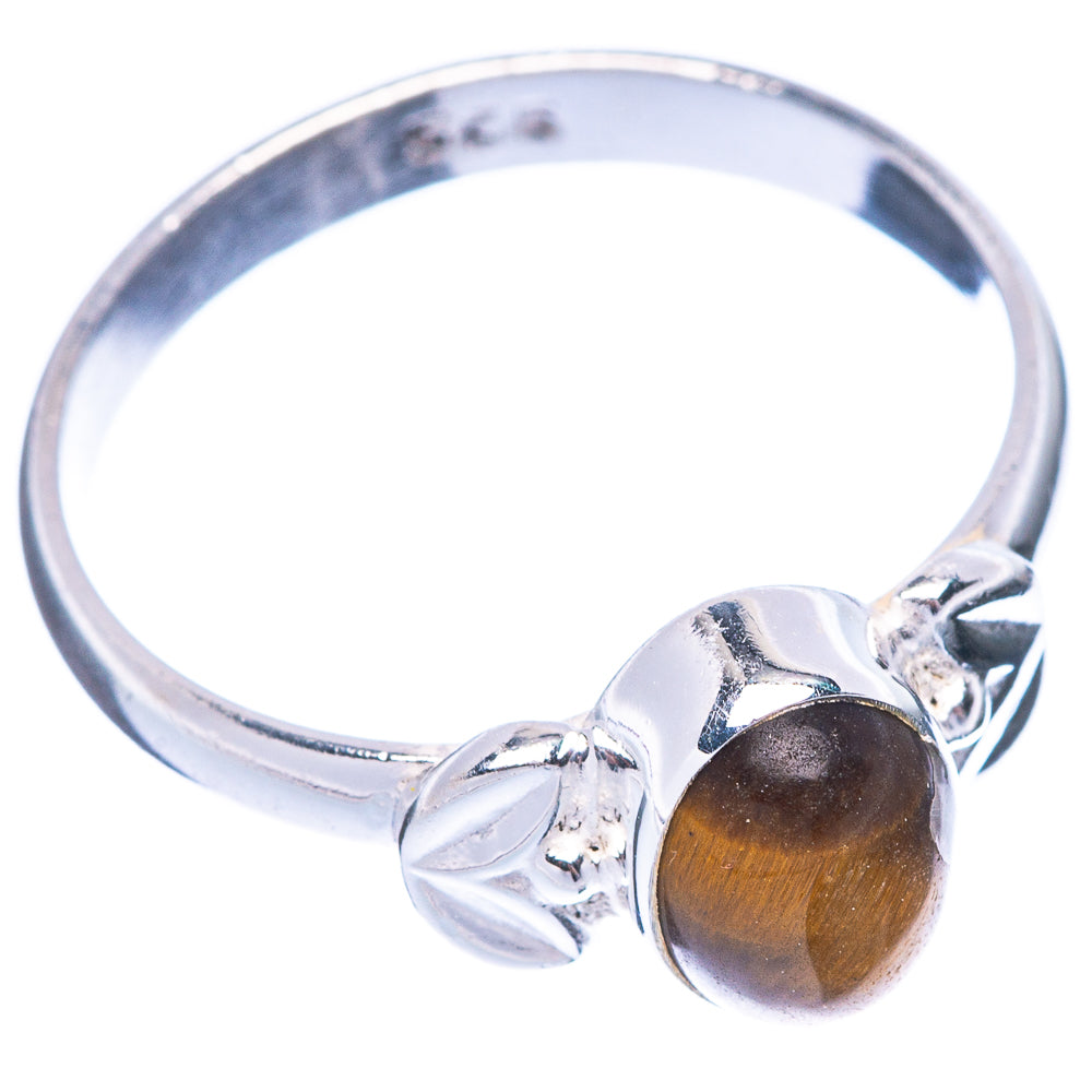 Tiger Eye Ring Size 8 (925 Sterling Silver) R5592