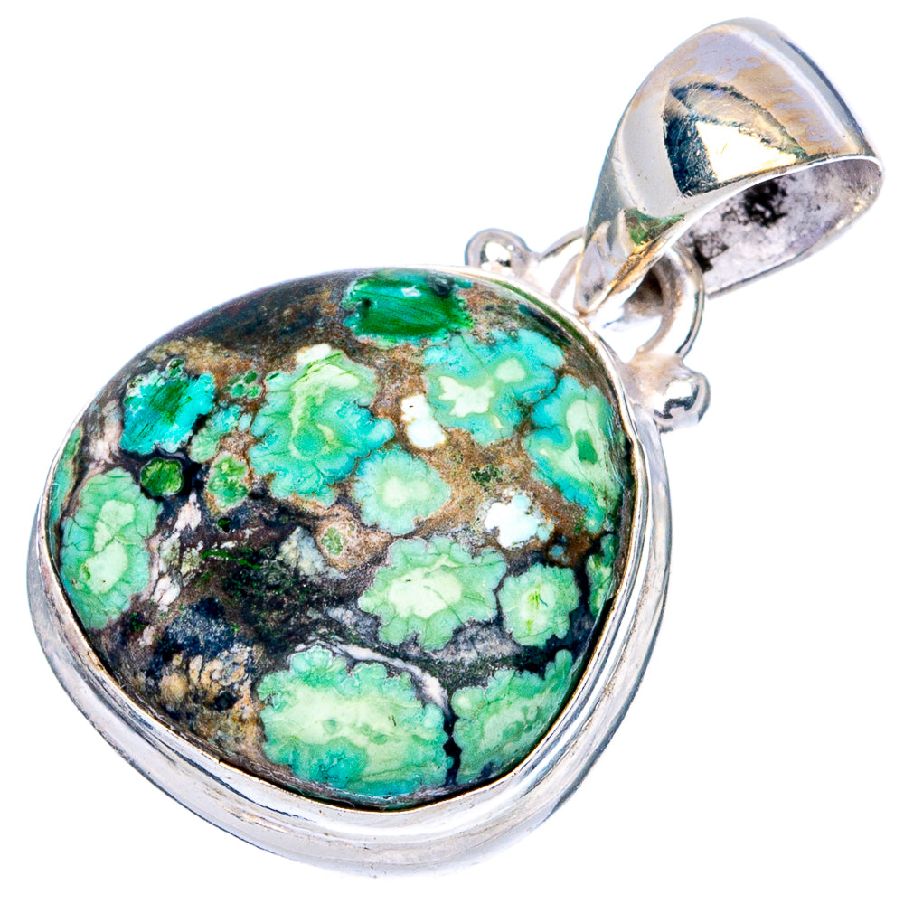 Rare Arizona Spider Web Turquoise Pendant 1 1/8" (925 Sterling Silver) P43315