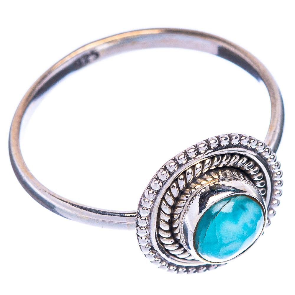 Larimar Dainty Ring Size 7.75 (925 Sterling Silver) R1155
