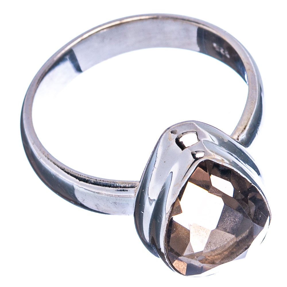 Faceted Smoky Quartz Ring Size 5.75 (.925 Sterling Silver)