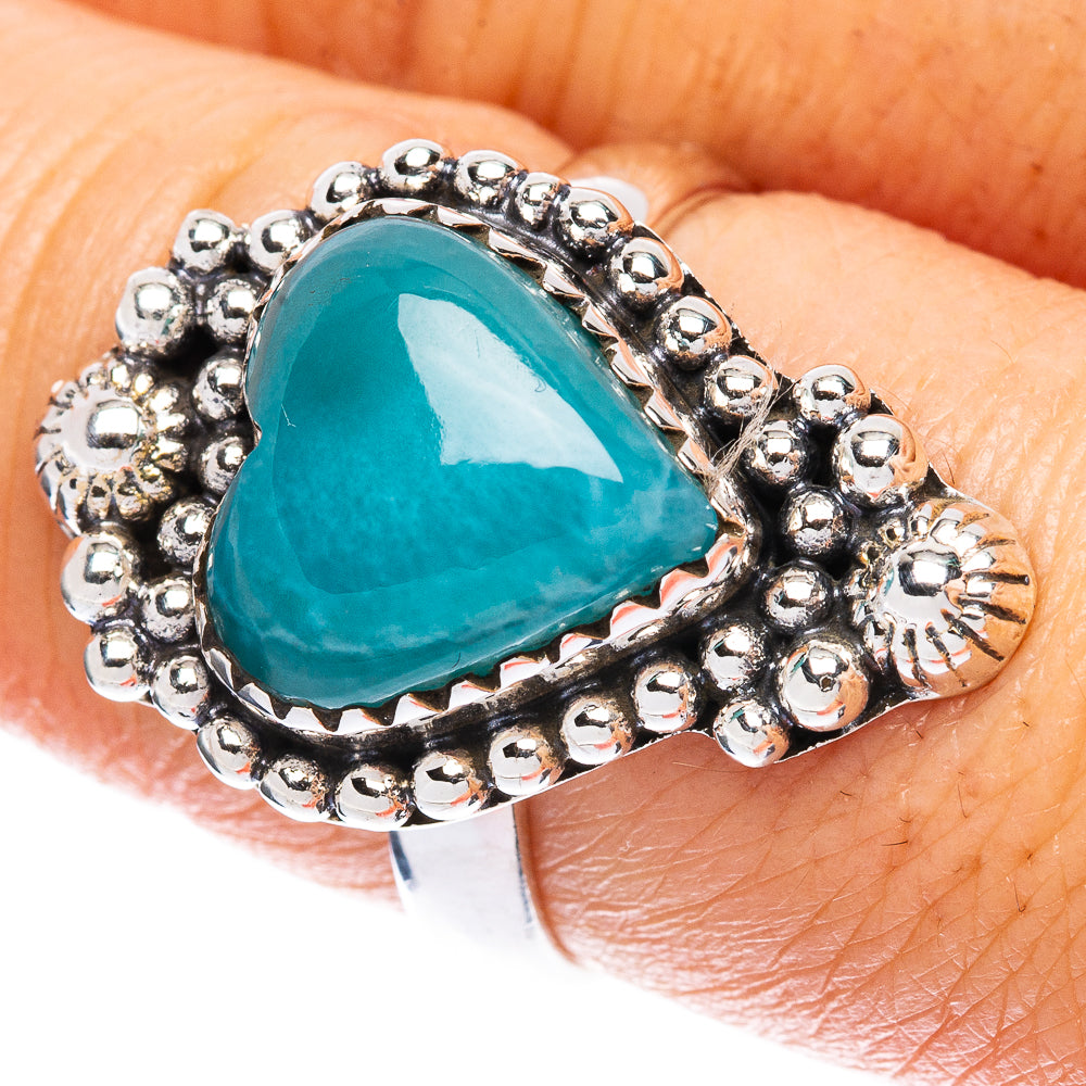 Larimar Heart Ring Size 8 (925 Sterling Silver) R2457